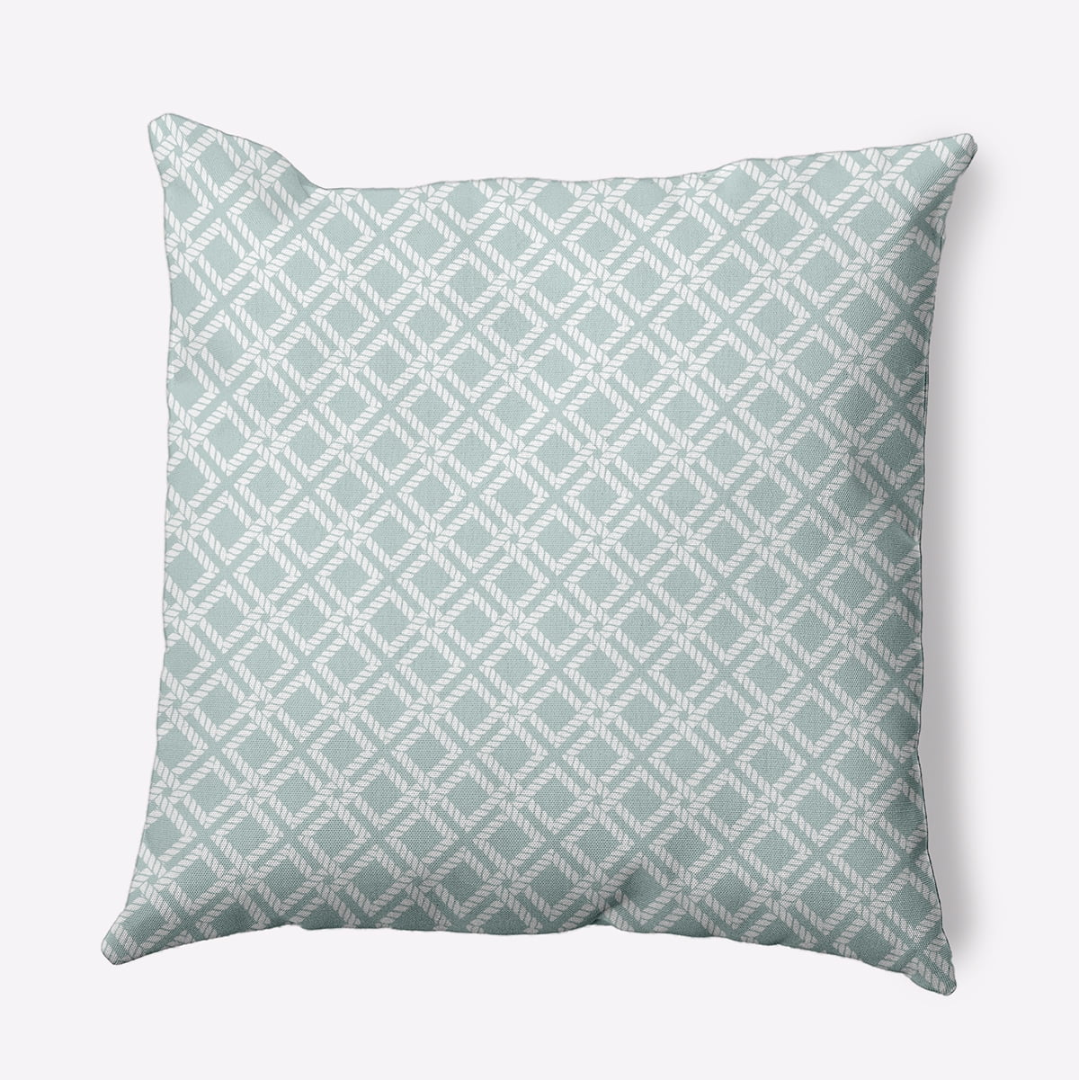 Simply Daisy 16" x 16" Rope Rigging Indoor/Outdoor Throw Pillow, Aqua (1 count)