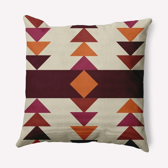 Simply Daisy 16" x 16" Sagebrush Indoor/Outdoor Polyester Throw Pillow, Pomegranate