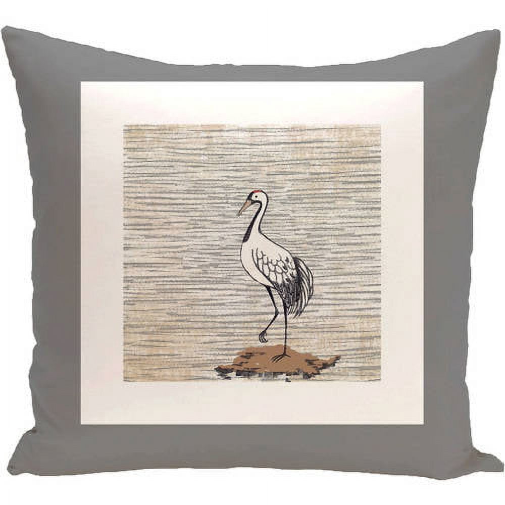 Simply Daisy 16" x 16" SandbarAnimal Print Pillow, Grey