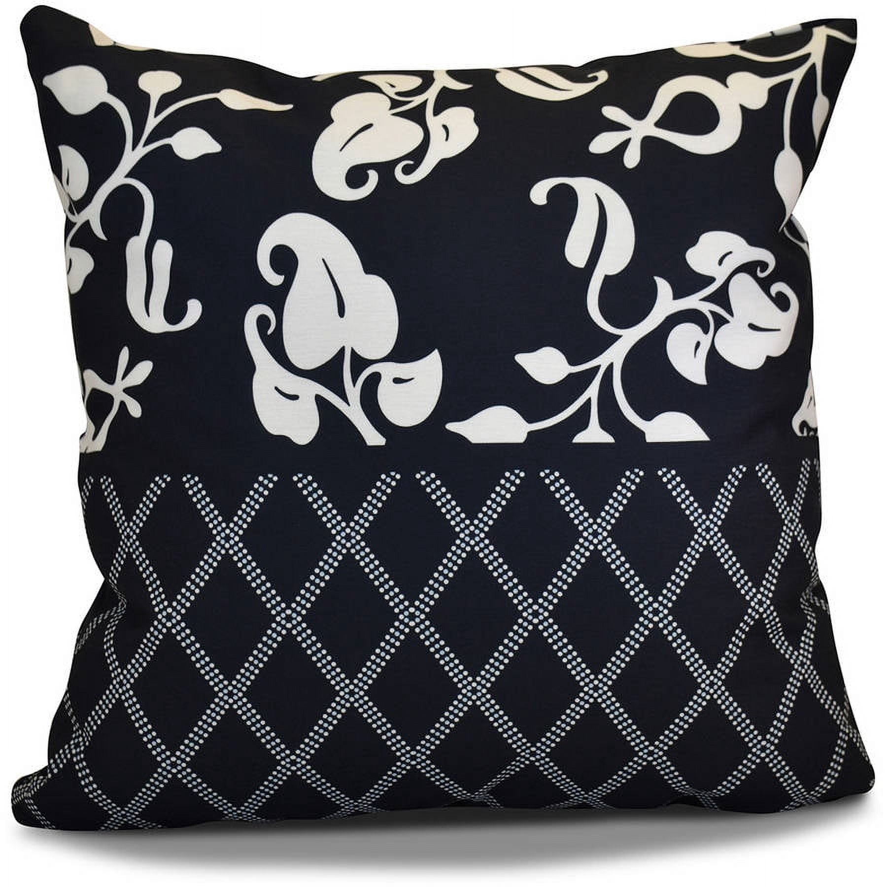 Simply Daisy 16" x 16" Scroll Dot Floral Print Outdoor Pillow
