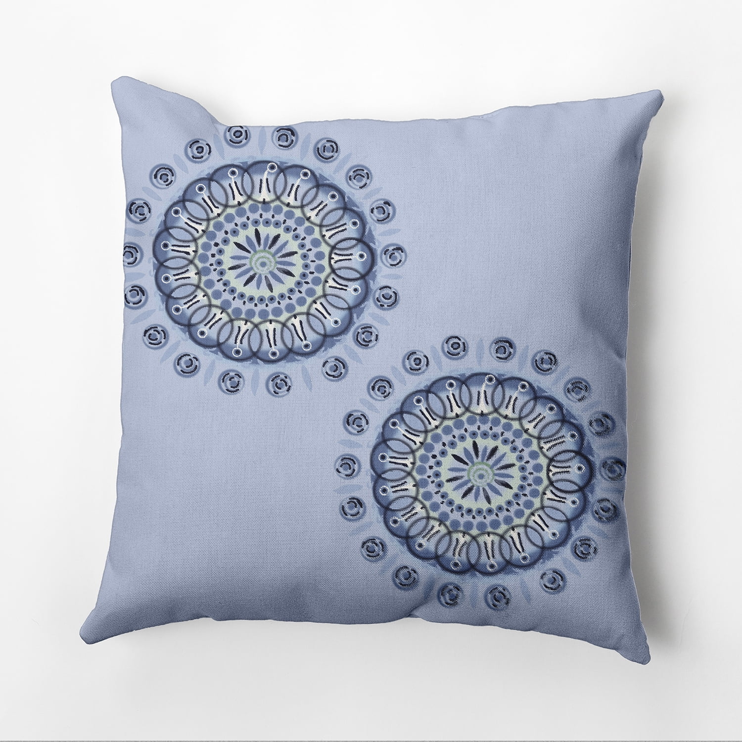 Simply Daisy 16" x 16" Sea Flower Geometric Outdoor Pillow, Blue, Light Blue (1 count)