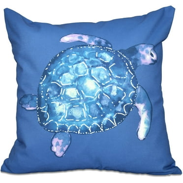 Simply Daisy 16" x 16"Sea Turtle Animal Print Outdoor Pillow