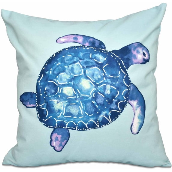 Simply Daisy 16" x 16" Sea Turtle Animal Print Pillow