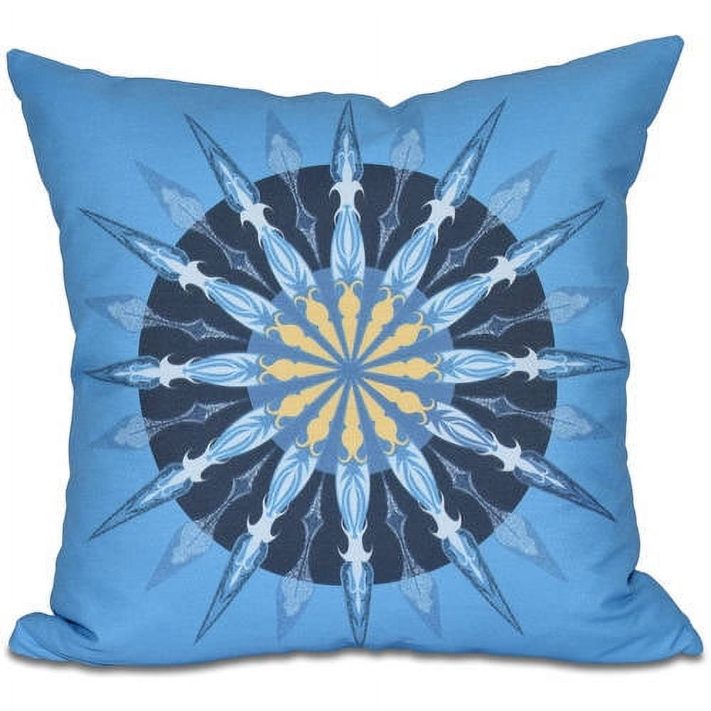 Simply Daisy 16" x 16" Sea Wheel Geometric Print Outdoor Pillow