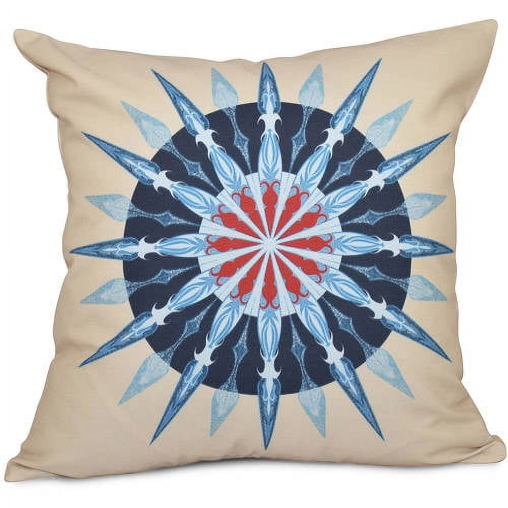 Simply Daisy 16" x 16" Sea Wheel Geometric Print Outdoor Pillow
