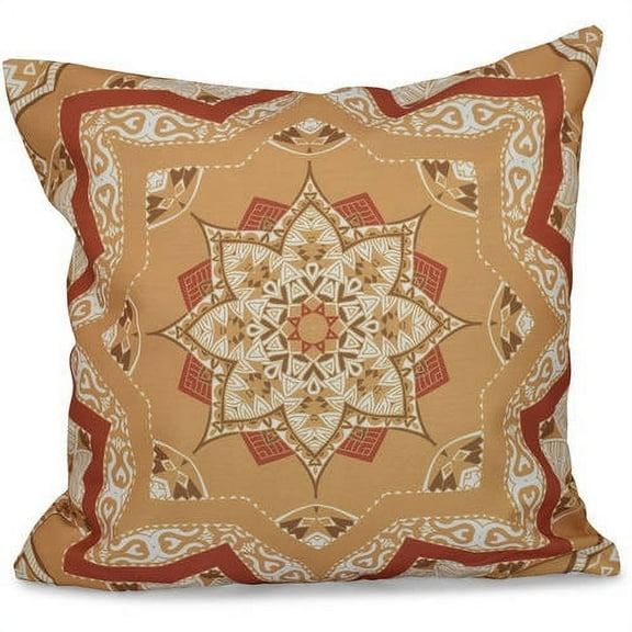 Simply Daisy 16" x 16" Shawl Geometric Outdoor Pillow, Yellow