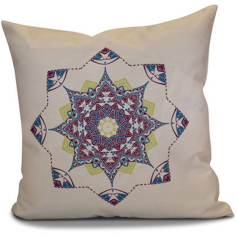 Simply Daisy 16" x 16" Snowflake Star Geometric Print Outdoor Pillow