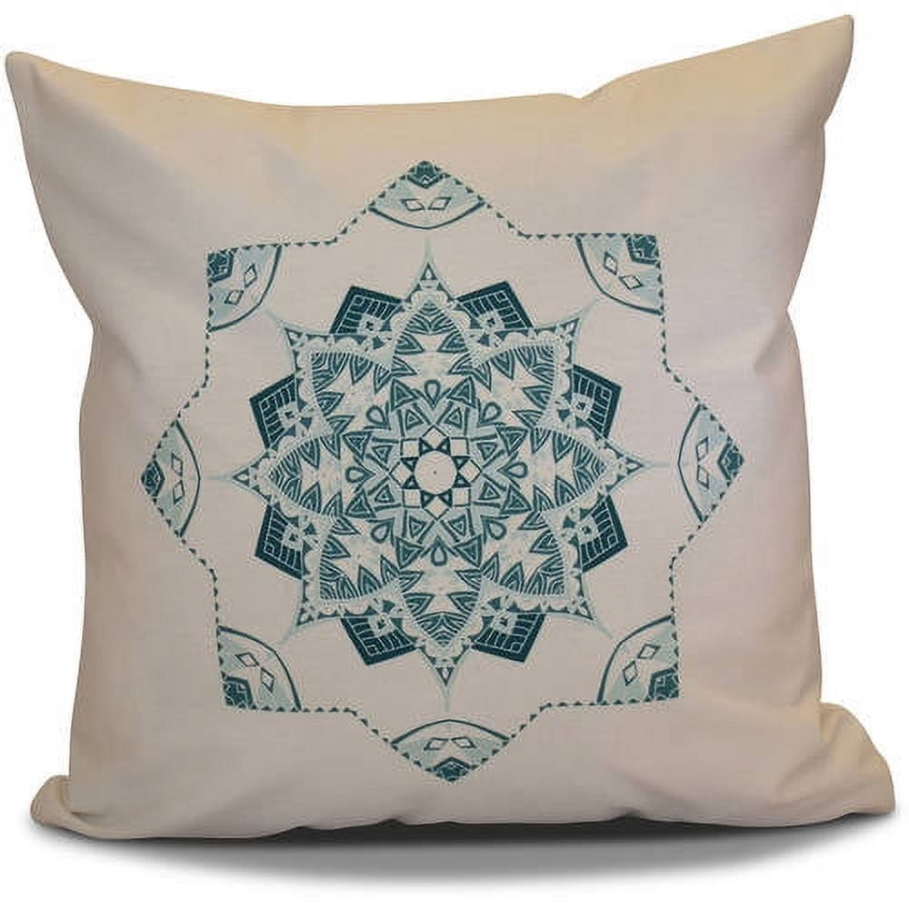 Simply Daisy 16" x 16" Snowflake Star Geometric Print Pillow, Teal