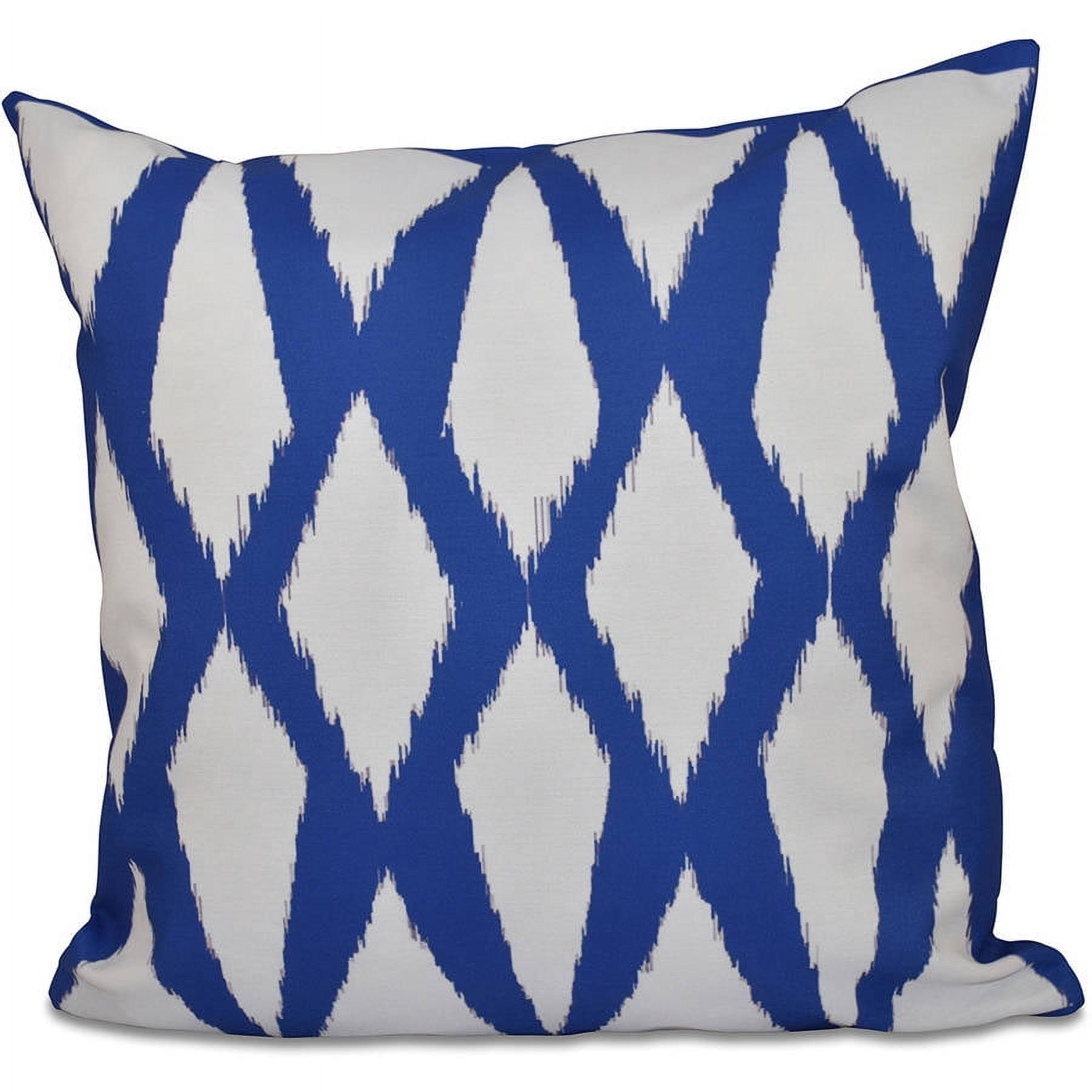 Simply Daisy 16" x 16" Soft Diamond Polyester Indoor/Outdoor Pillow, Royal (1 count)