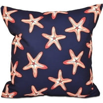Simply Daisy 16" x 16" Soft Starfish Geometric Print Pillow, Navy