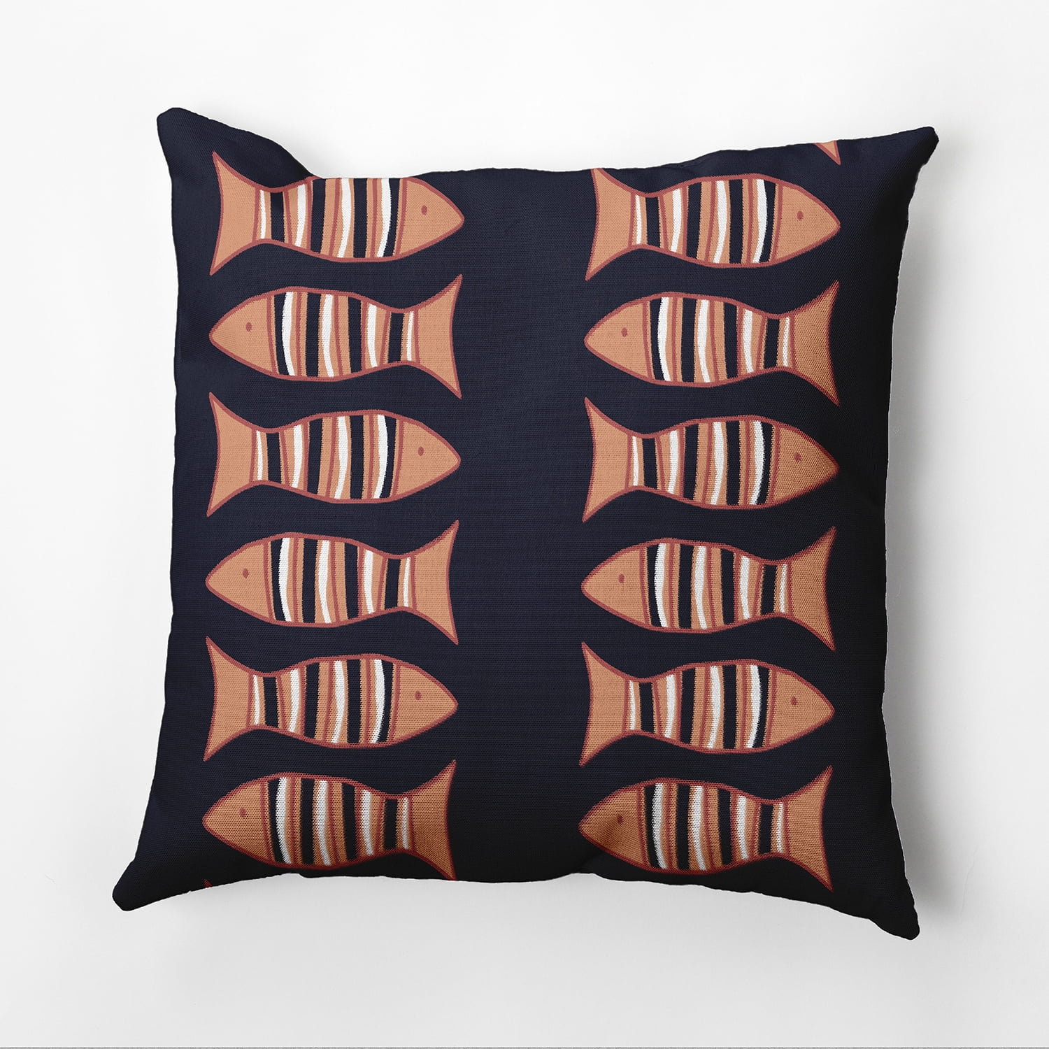 Simply Daisy 16" x 16" Something's Fishy Animal Outdoor Pillow, Navy (1 count)