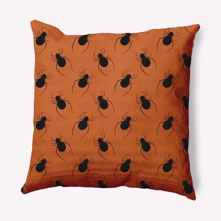 Simply Daisy 16" x 16" Spider Pattern Indoor/Outdoor Polyester Throw Pillow, Dusty Orange