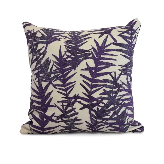 Simply Daisy, 16" x 16" Spikey, Floral Print Outdoor Pillow, Purple