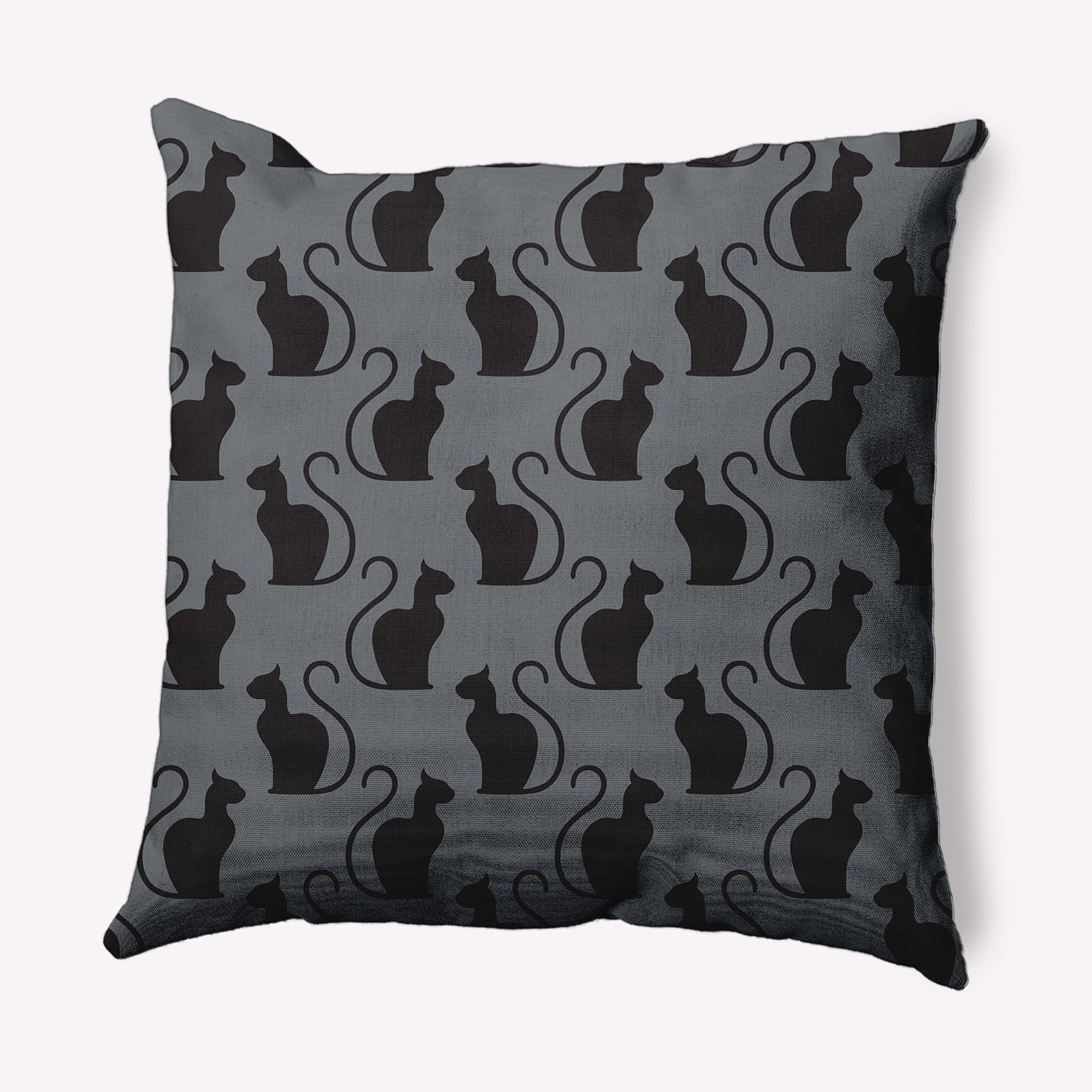 Simply Daisy 16" x 16" Spooky Cats Decorative Throw Pillow, Steel Gray