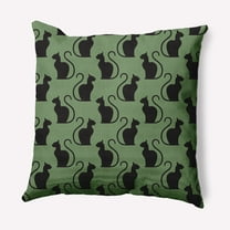 Simply Daisy 16" x 16" Spooky Cats Indoor/Outdoor Polyester Throw Pillow, Sage