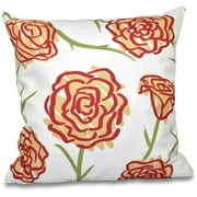 Simply Daisy 16" x 16" Spring Floral 1 Floral Outdoor Pillow, Orange