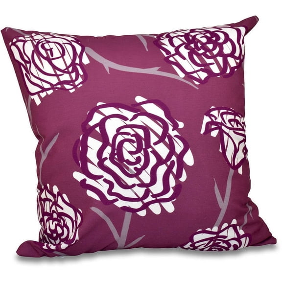 E by Design Simply Daisy 16” x 16” Spring Floral Polyester Decorative Pillow Hypo-allergenic