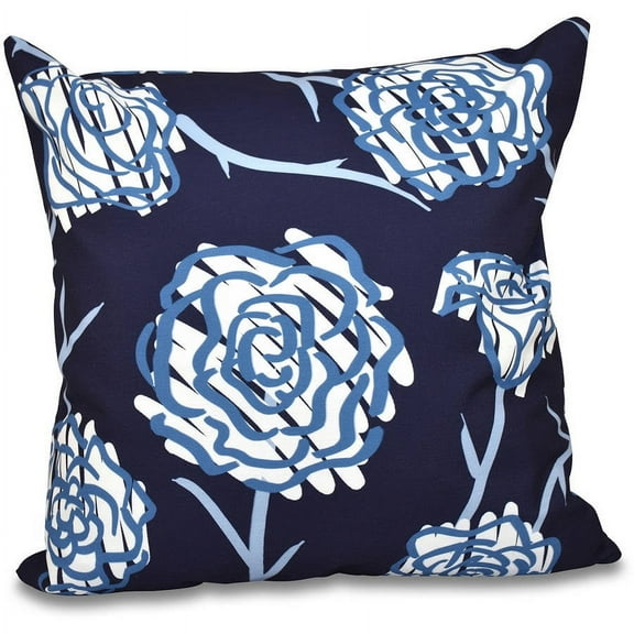 Simply Daisy 16" x 16" Spring Floral Outdoor Pillow, Blue