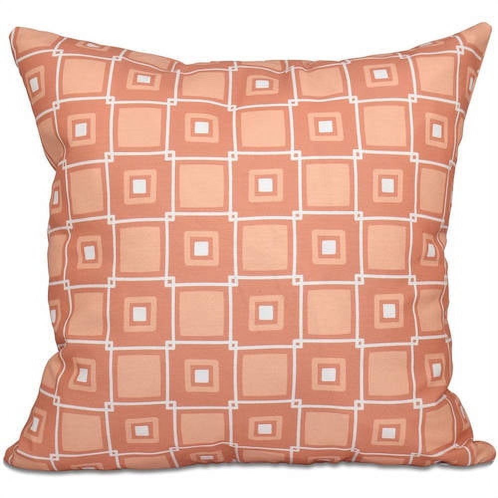 Simply Daisy 16" x 16" Square Pop Geometric Print Pillow, Coral