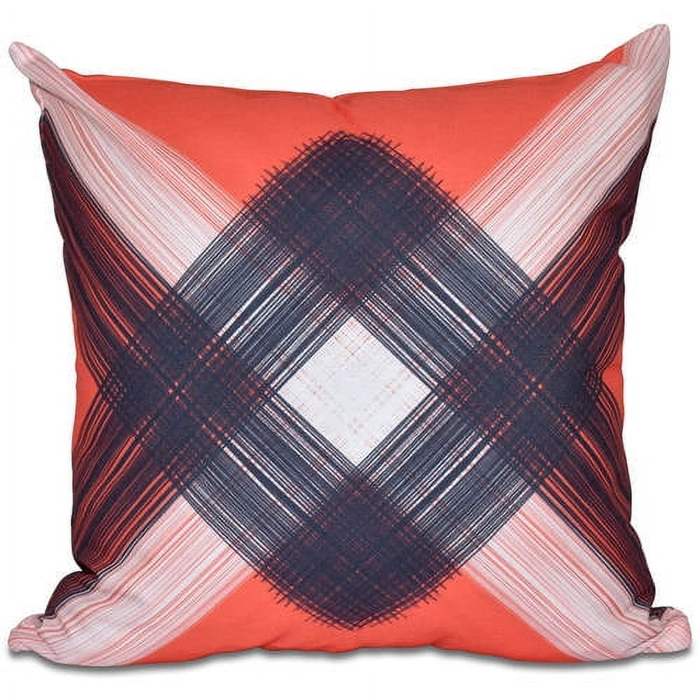 Simply Daisy 16" x 16" String Art Geometric Print Outdoor Pillow, Orange