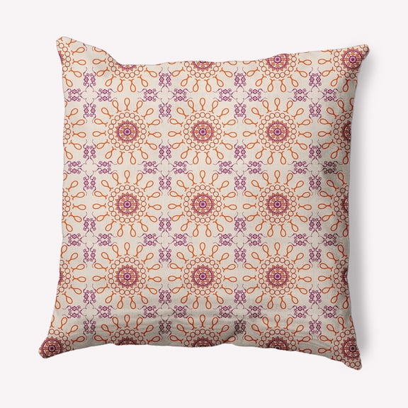 Simply Daisy 16" x 16" Sun Tile Indoor/Outdoor Polyester Throw Pillow, Sienna