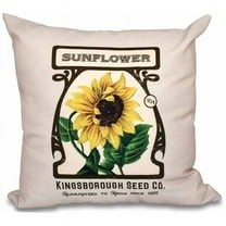Simply Daisy 16" x 16" Sunflower Floral Print Pillow, Ivory