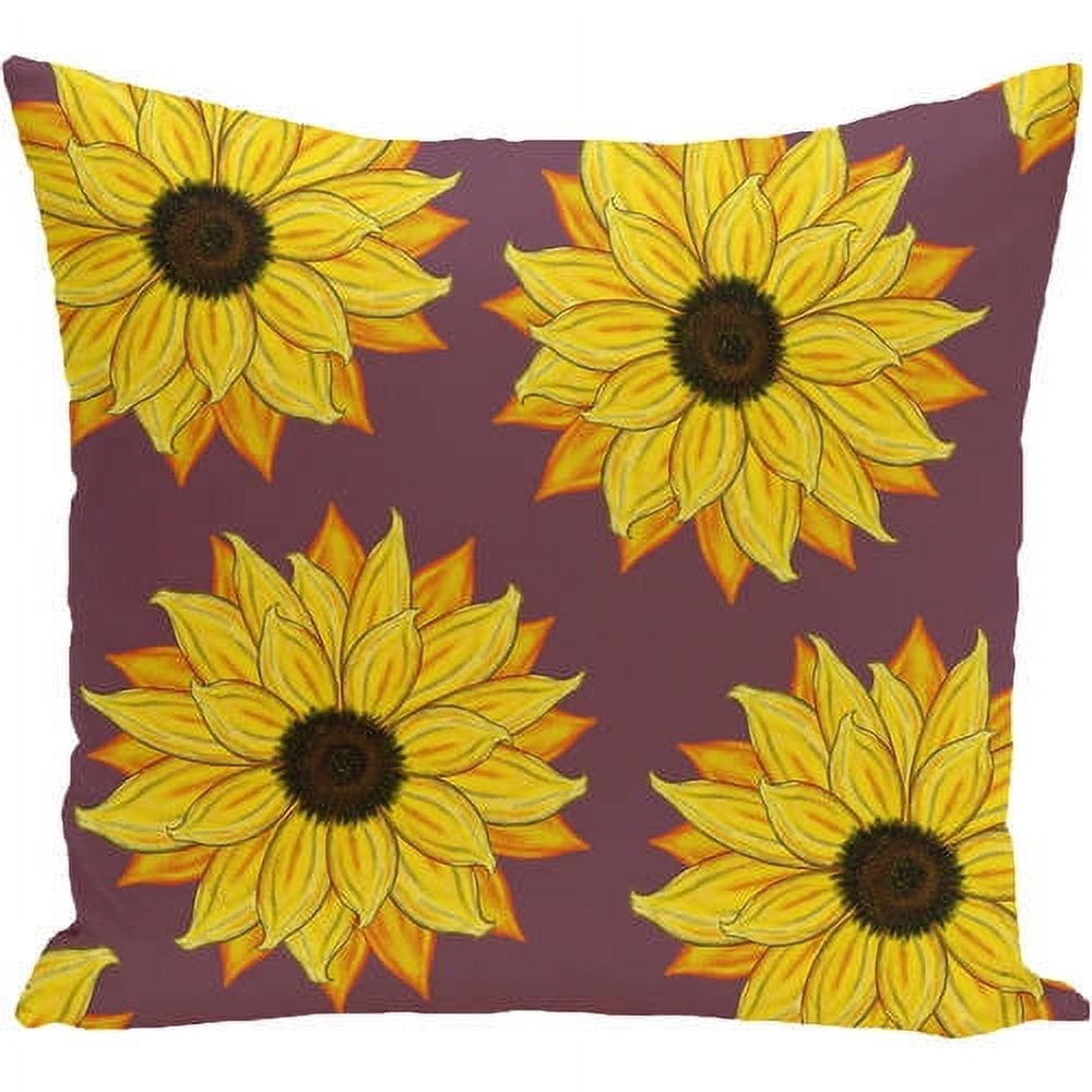 Simply Daisy 16" x 16" Sunflower Power Flower Print Pillow