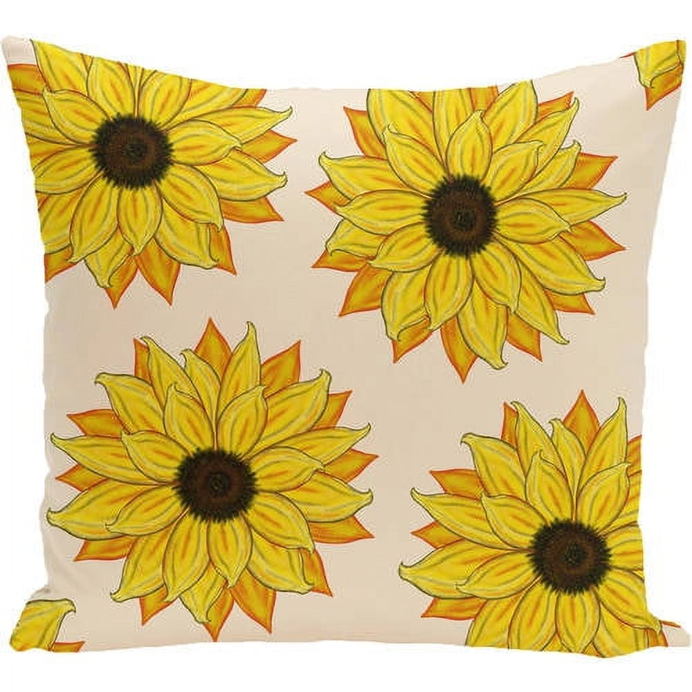 Simply Daisy 16" x 16" Sunflower Power Flower Print Pillow