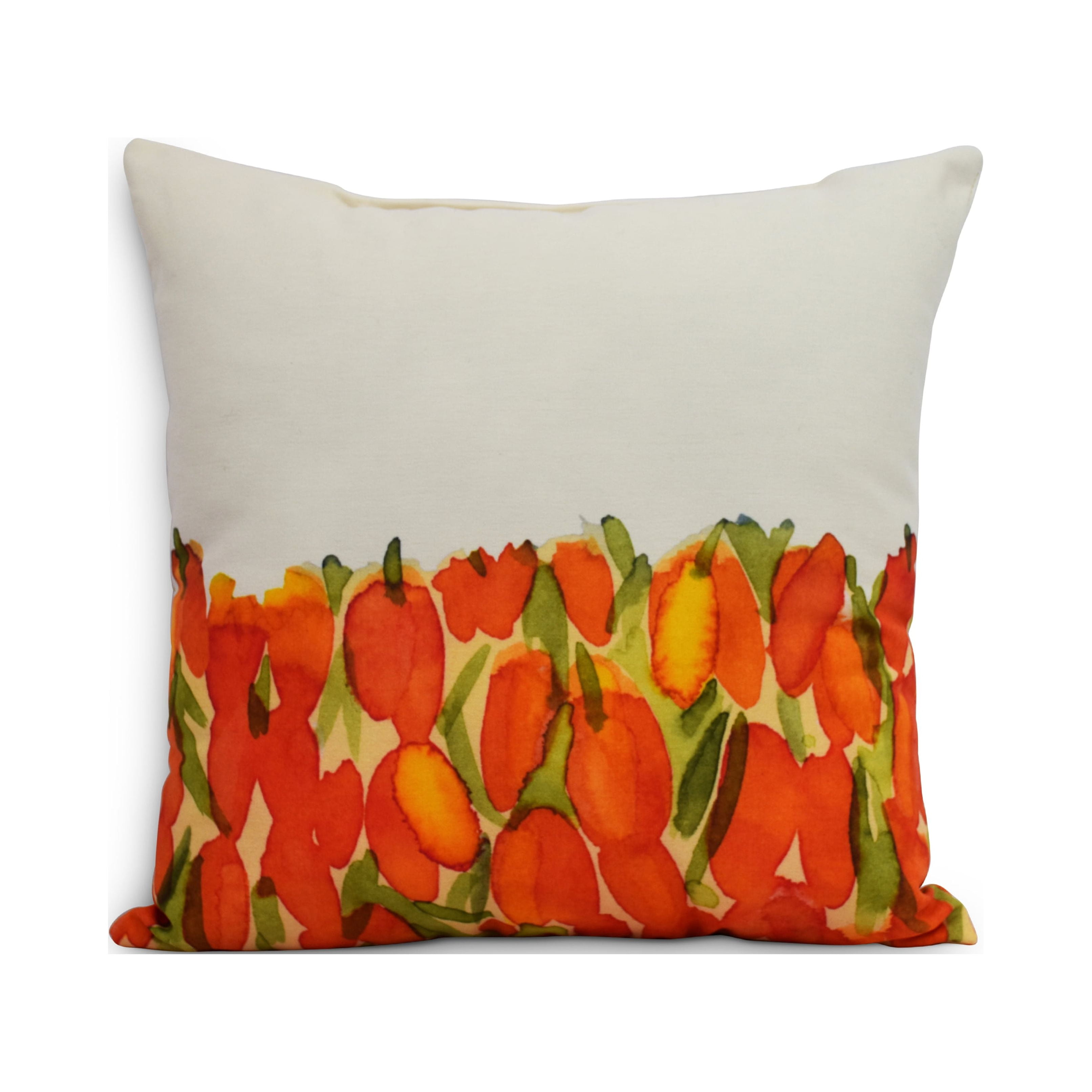 Simply Daisy, 16" x 16" Sunset Tulip Orange Floral DecorativeOutdoor Pillow