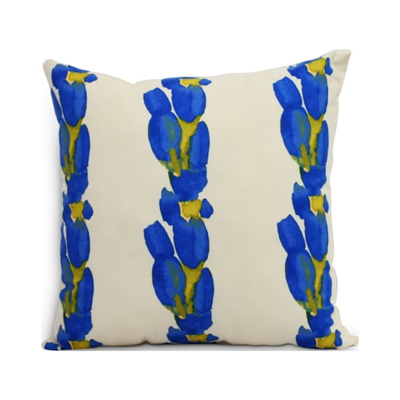 Simply Daisy, 16" x 16" Sunset Tulip Stripe Blue Floral DecorativeOutdoor Pillow