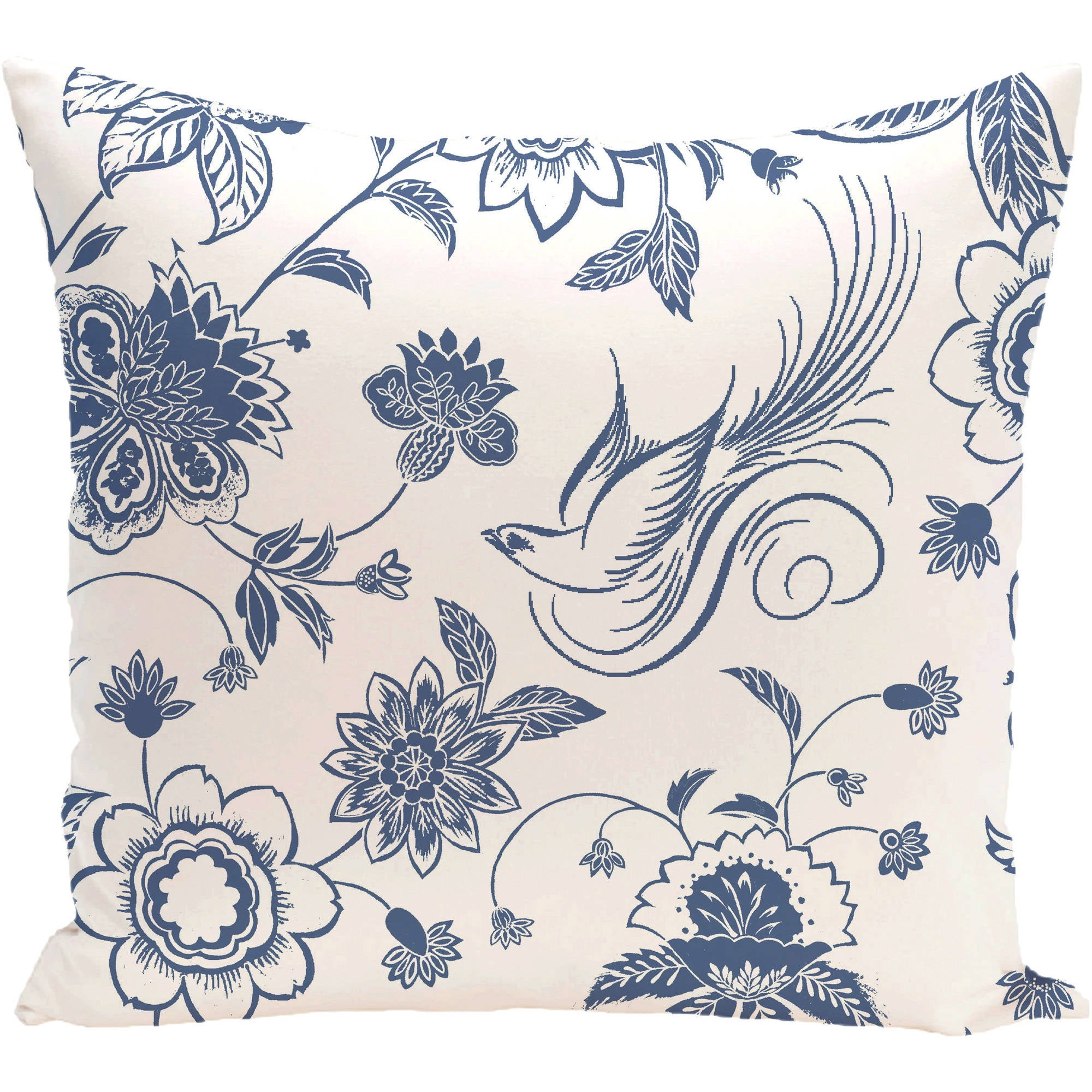 Simply Daisy 16" x 16" Traditional Bird Floral Floral Outdoor Pillow