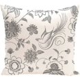 thumbnail image 1 of Simply Daisy 16" x 16" Traditional Bird Floral Floral Print Pillow, Grey, 1 of 2