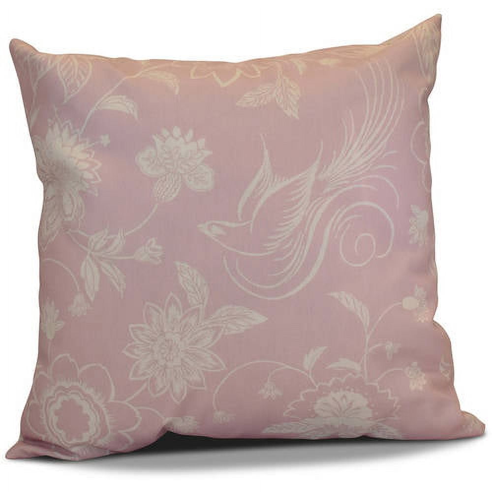 Simply Daisy 16" x 16" Traditional Bird Floral Floral Print Pillow