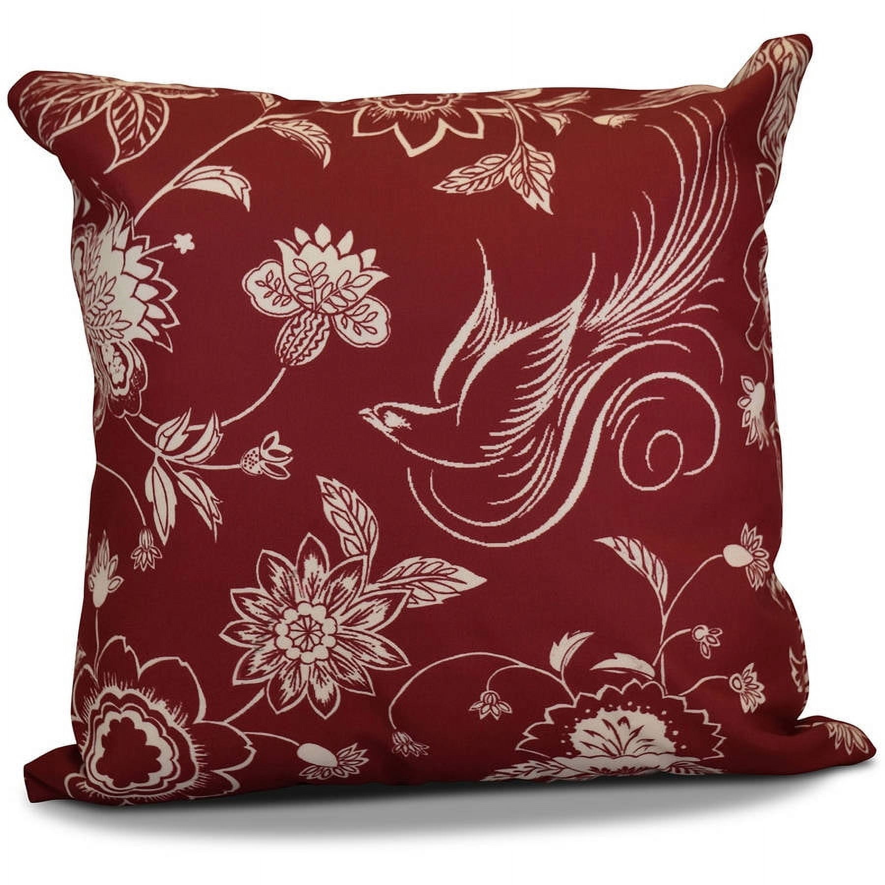 Simply Daisy 16" x 16" Traditional Bird Floral Floral Print Pillow