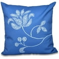 thumbnail image 1 of Simply Daisy 16" x 16" Traditional Flower-Single Bloom Floral Outdoor Pillow, Blue, 1 of 1