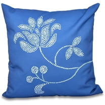 Simply Daisy 16" x 16" Traditional Flower-Single Bloom Floral Outdoor Pillow, Blue