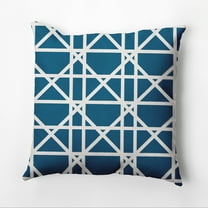 Simply Daisy 16" x 16" Trellis Geometric Pillow, Teal|Blue (1 count)
