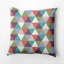 Simply Daisy 16" x 16" Triangles! Geometric Outdoor Pillow, Green (1 count)