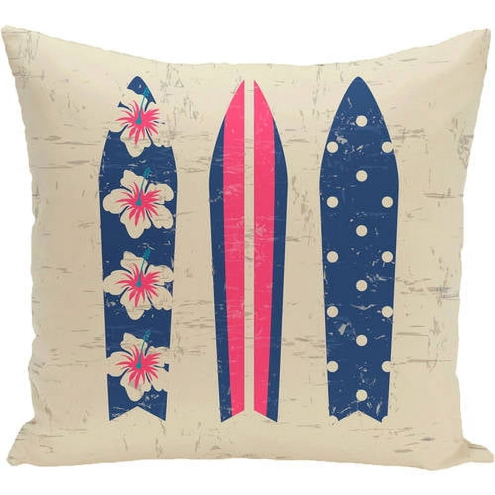Simply Daisy 16" x 16" Triple Surf Geometric Print Outdoor Pillow