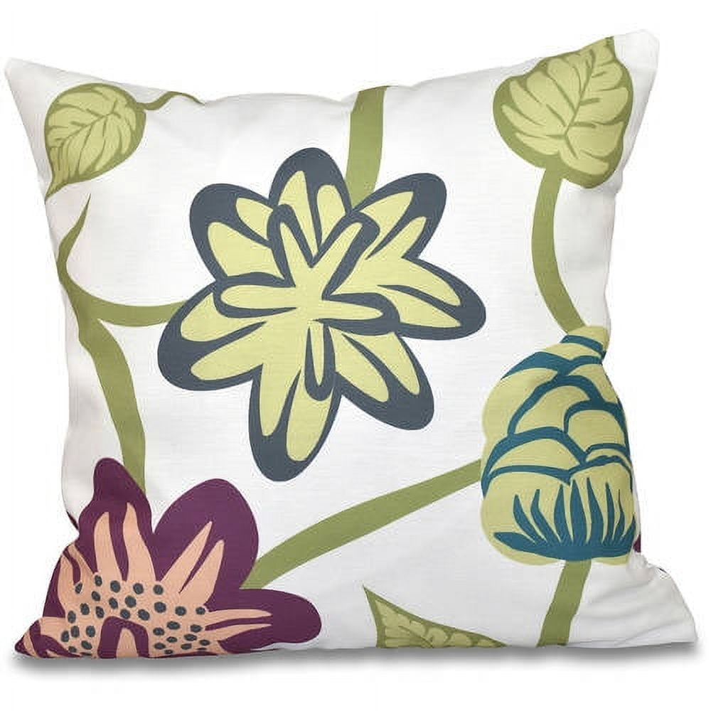 Simply Daisy 16" x 16" Tropical Floral Floral Outdoor Pillow