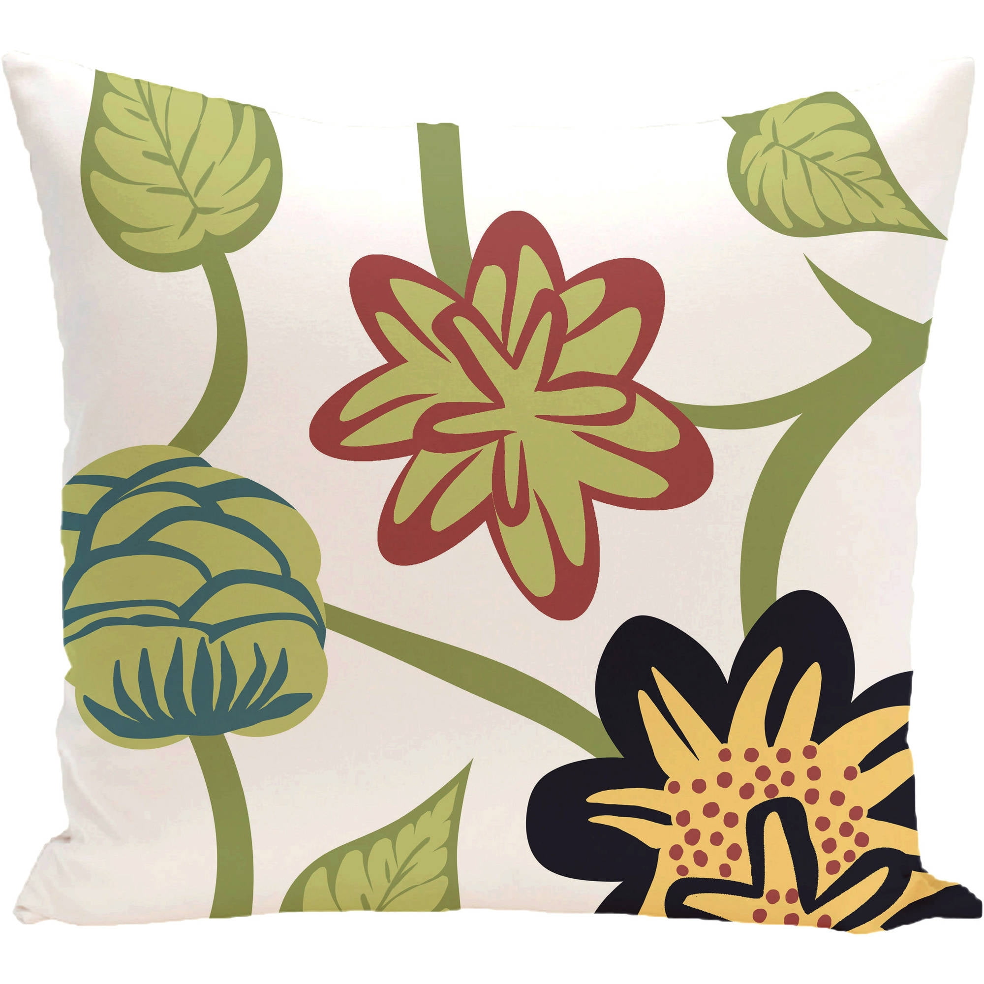 Simply Daisy 16" x 16" Tropical Floral Floral Outdoor Pillow