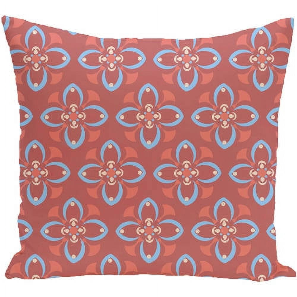 Simply Daisy 16" x 16" Trumpet Flower Geometric Print Outdoor Pillow