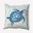 thumbnail image 1 of Simply Daisy 16" x 16" Turtle Friend Indoor/Outdoor Throw Pillow, Aqua (1 count), 1 of 3