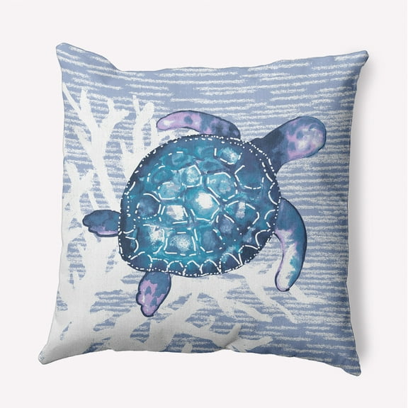 Simply Daisy 16" x 16" Turtle Friend Indoor/Outdoor Throw Pillow, Peri (1 count)