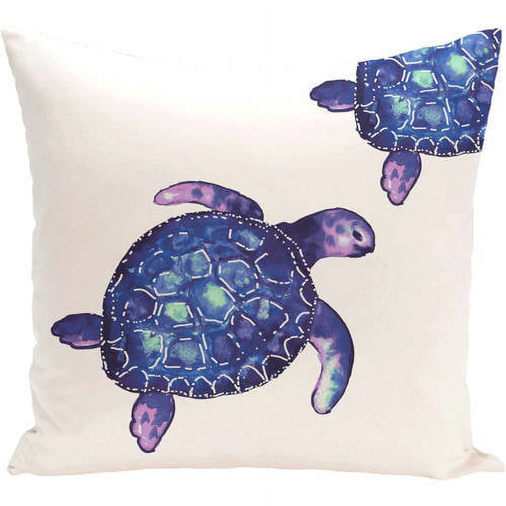 Simply Daisy 16" x 16" Turtle Tales Animal Print Outdoor Pillow