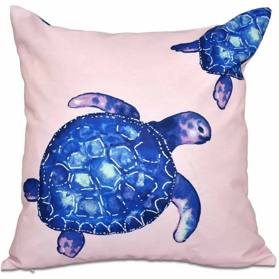 Simply Daisy 16" x 16" Turtle Tales Animal Print Pillow, Pink