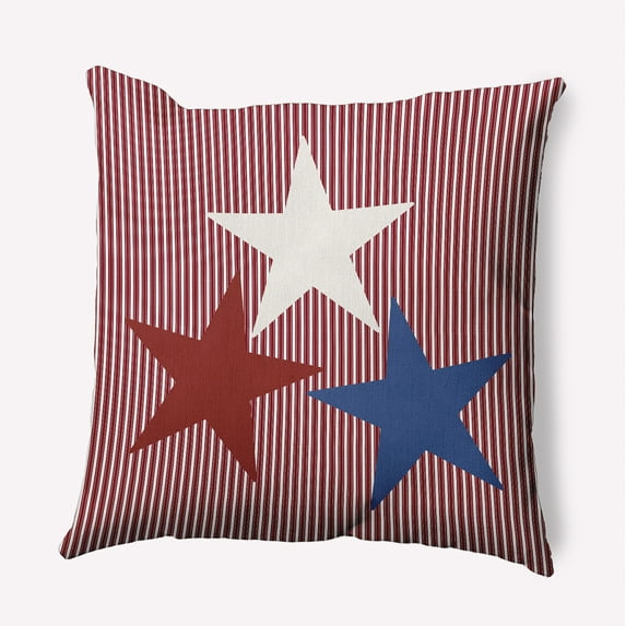 Simply Daisy 16" x 16" USA Colors Indoor/Outdoor Throw Pillow, Red (1 count)