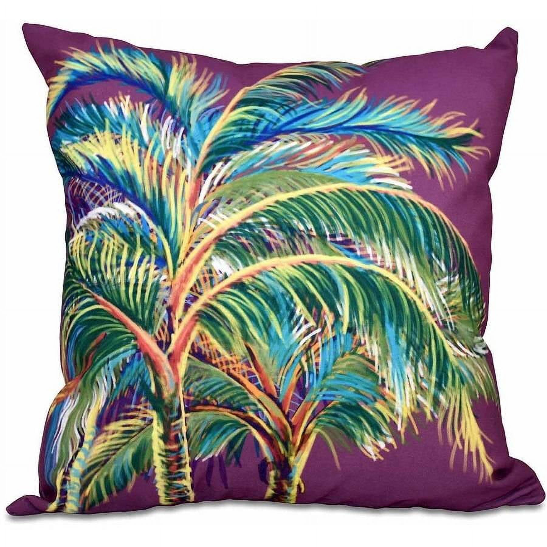 Simply Daisy 16" x 16" Vacation Floral Print Pillow, Purple
