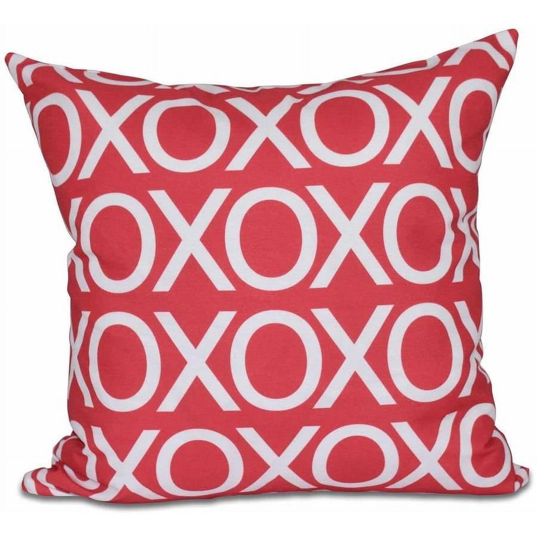 Simply Daisy 16" x 16" Valentine Print Pillow, Red