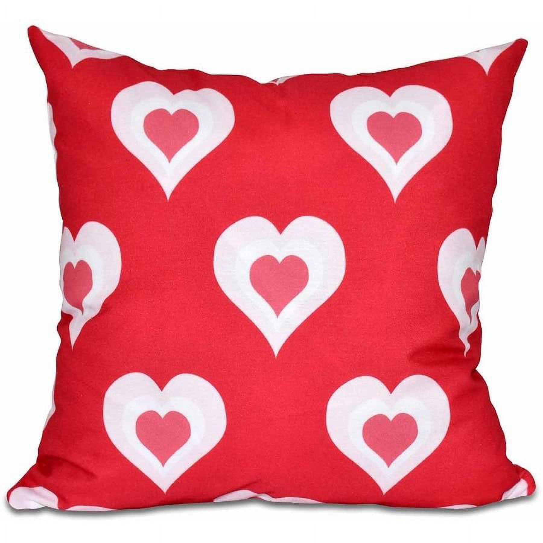 Simply Daisy 16" x 16" Valentine Print Pillow, Red
